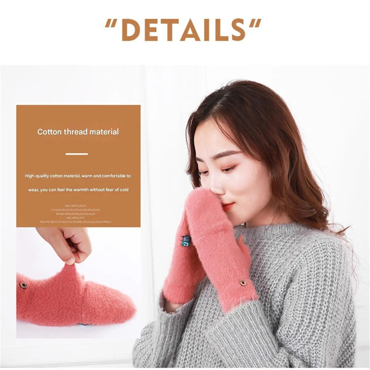 Fingerless Winter Gloves – Plush Soft Warm Knit Flip Top Gloves For Women - ZOOMNSTORE