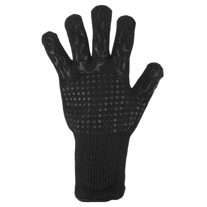 Fireproof BBQ Gloves - Heat Resistant Cotton Oven Mitts With Non Slip Silica Gel Grip - ZOOMNSTORE