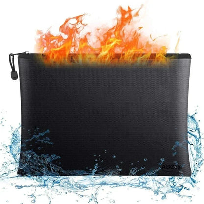 Fireproof Document Bag - Waterproof Cash Pouch With Zipper Safety Storage - ZOOMNSTORE
