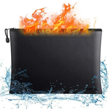 Fireproof Document Bag - Waterproof Cash Pouch With Zipper Safety Storage - ZOOMNSTORE
