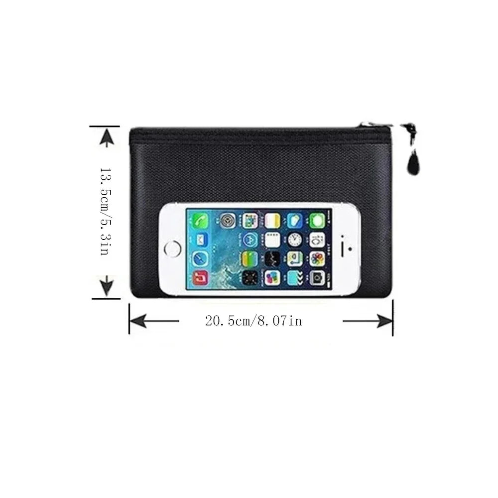 Fireproof Document Bag - Waterproof Cash Pouch With Zipper Safety Storage - ZOOMNSTORE