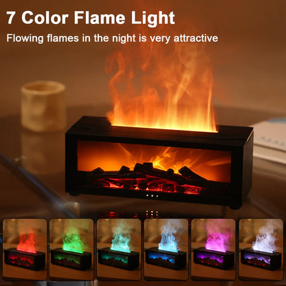 Air Humidifier Essential Oil Diffuser Flame Aroma Humidifier Home Room Fragrance Diffuser with Night Light Aromatherapy Diffuser - ZOOMNSTORE