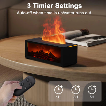Air Humidifier Essential Oil Diffuser Flame Aroma Humidifier Home Room Fragrance Diffuser with Night Light Aromatherapy Diffuser - ZOOMNSTORE