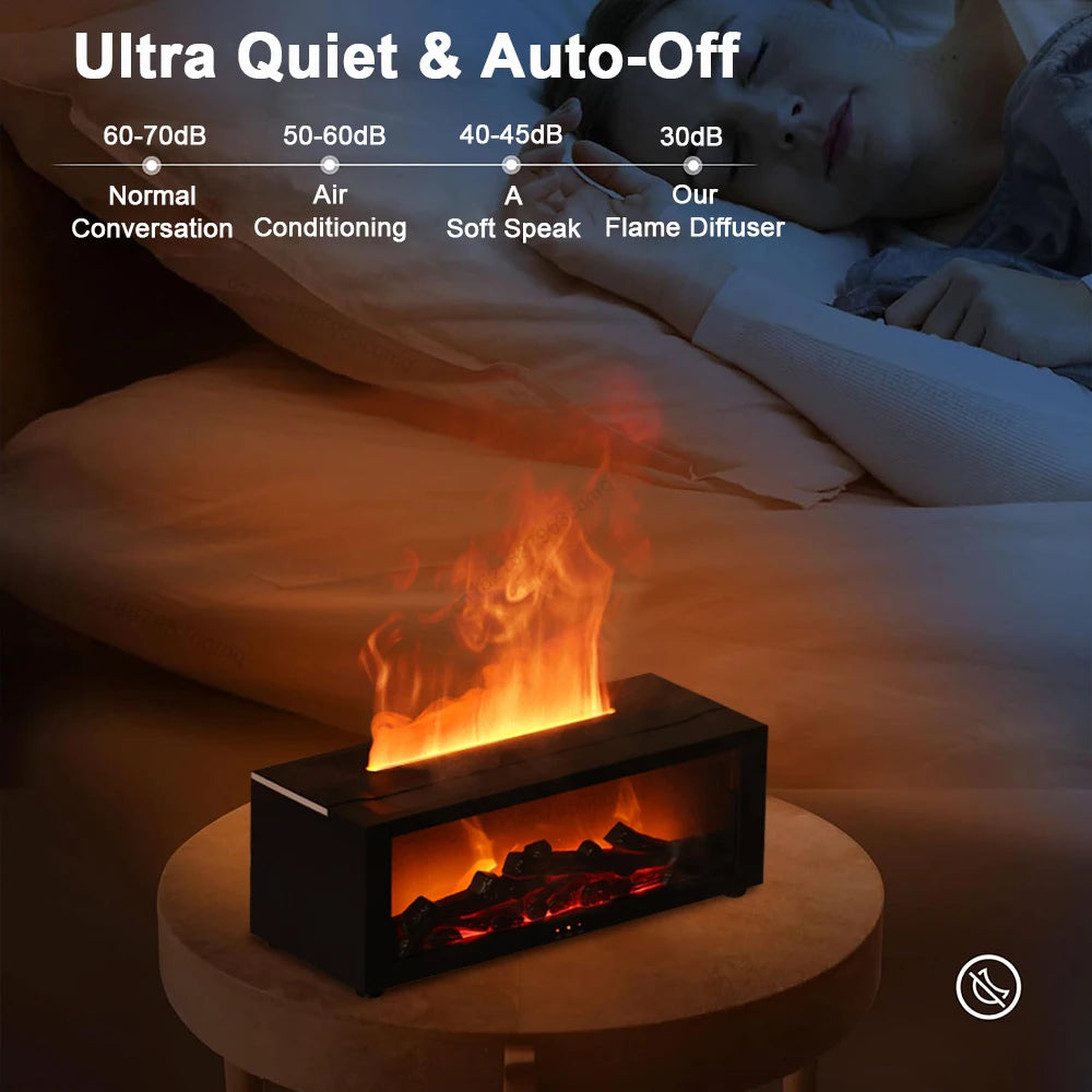 Air Humidifier Essential Oil Diffuser Flame Aroma Humidifier Home Room Fragrance Diffuser with Night Light Aromatherapy Diffuser - ZOOMNSTORE