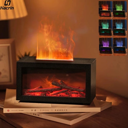 Flame Aroma Diffuser – Essential Oil Fireplace Humidifier with 7 Color Mood Light - ZOOMNSTORE