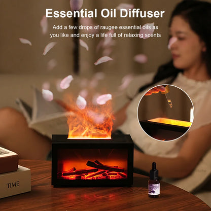 Flame Aroma Diffuser – Essential Oil Fireplace Humidifier with 7 Color Mood Light - ZOOMNSTORE