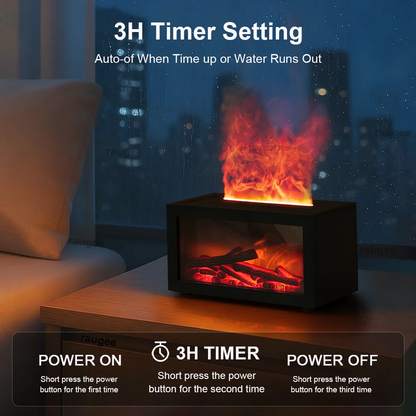 Flame Aroma Diffuser – Essential Oil Fireplace Humidifier with 7 Color Mood Light - ZOOMNSTORE