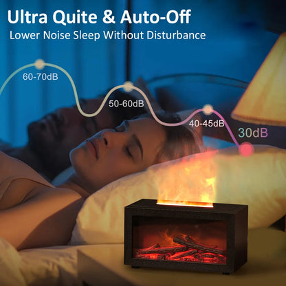 Flame Aroma Diffuser – Essential Oil Fireplace Humidifier with 7 Color Mood Light - ZOOMNSTORE