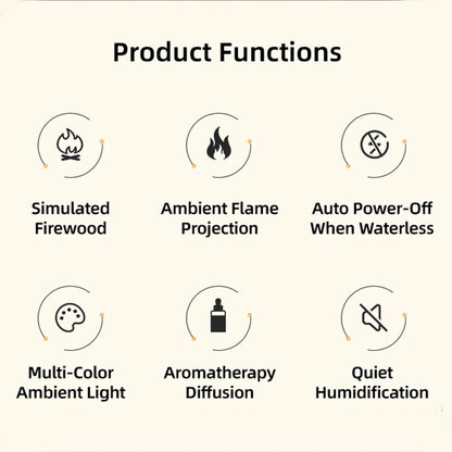 Flame Aroma Diffuser – Essential Oil Fireplace Humidifier with 7 Color Mood Light - ZOOMNSTORE