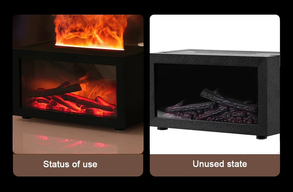 Flame Aroma Diffuser – Essential Oil Fireplace Humidifier with 7 Color Mood Light - ZOOMNSTORE