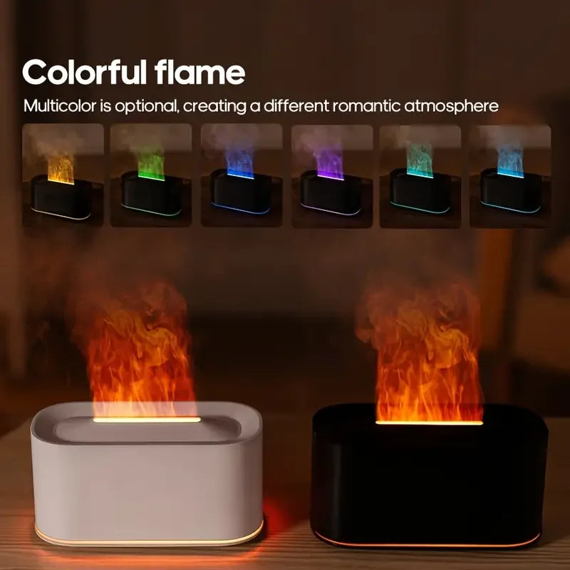 Flame Aroma Humidifier - Essential Oil Diffuser With 7 Colorful Flame Mist - ZOOMNSTORE