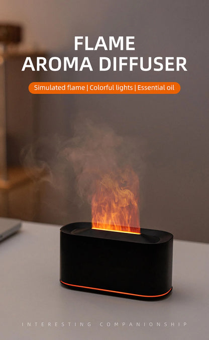 Flame Aroma Humidifier - Essential Oil Diffuser With 7 Colorful Flame Mist - ZOOMNSTORE