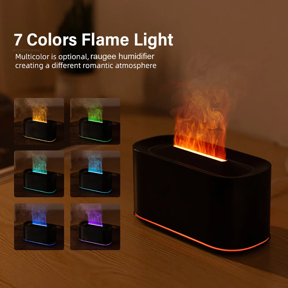 Flame Aroma Humidifier - Essential Oil Diffuser With 7 Colorful Flame Mist - ZOOMNSTORE