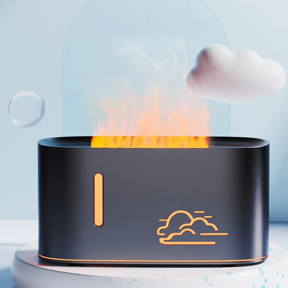 Flame Aroma Humidifier - Essential Oil Diffuser With 7 Colorful Flame Mist - ZOOMNSTORE