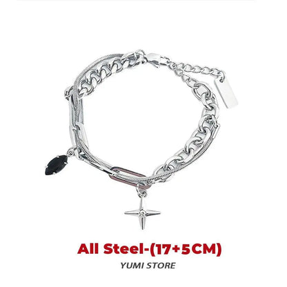 Retro Flame Cross Bracelet - Unisex Hip Hop Titanium Steel Jewelry - ZOOMNSTORE