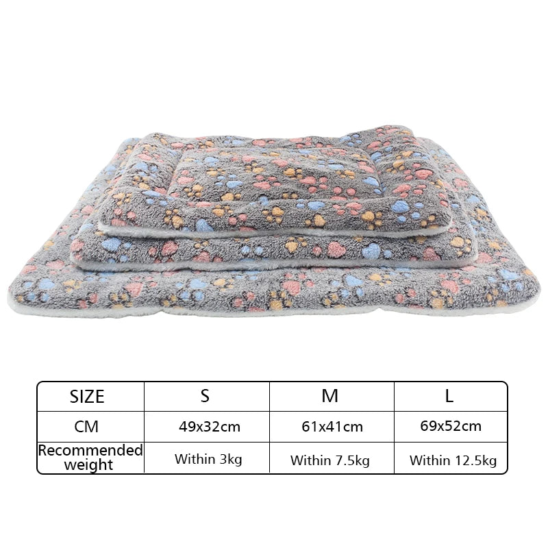 Flannel Dog Bed Mat - Thickened Soft Pet Sleeping Mat for Winter Warmth - ZOOMNSTORE