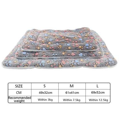 Flannel Dog Bed Mat - Thickened Soft Pet Sleeping Mat for Winter Warmth - ZOOMNSTORE