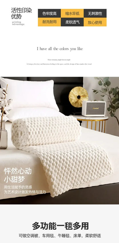 Ultra Soft Flannel Fleece Blanket - Large Warm Throw for Sofa or Bed Gray - ZOOMNSTORE