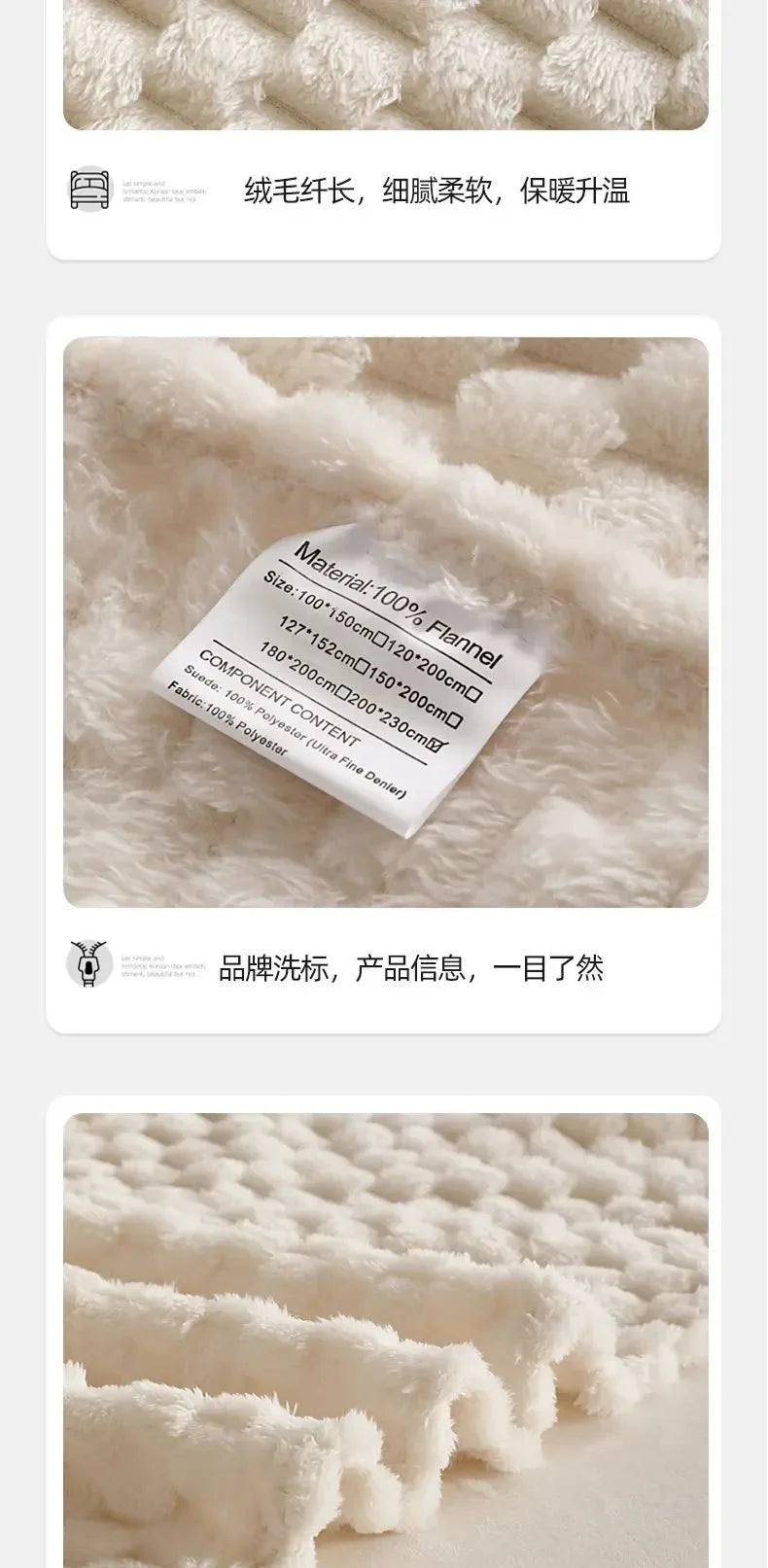 Ultra Soft Flannel Fleece Blanket - Large Warm Throw for Sofa or Bed Gray - ZOOMNSTORE