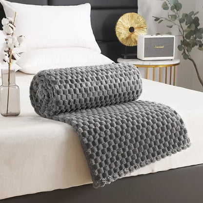 Ultra Soft Flannel Fleece Blanket - Large Warm Throw for Sofa or Bed Gray - ZOOMNSTORE