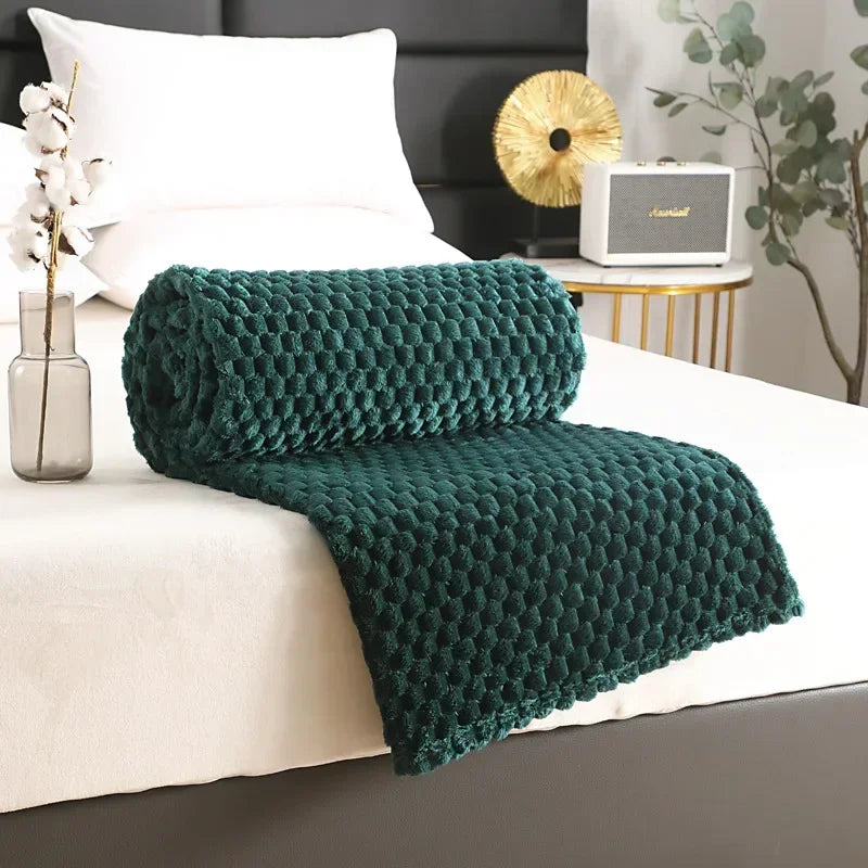 Ultra Soft Flannel Fleece Blanket - Large Warm Throw for Sofa or Bed Gray - ZOOMNSTORE