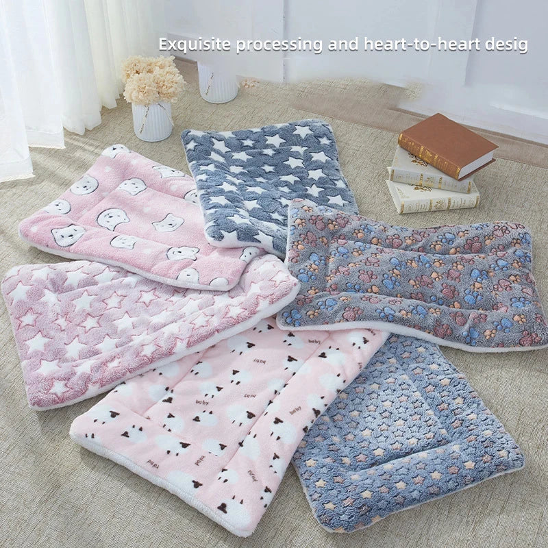 Flannel Pet Bed - Cozy Dog Cat Sleeping Mat  Cushion for All Sizes - ZOOMNSTORE