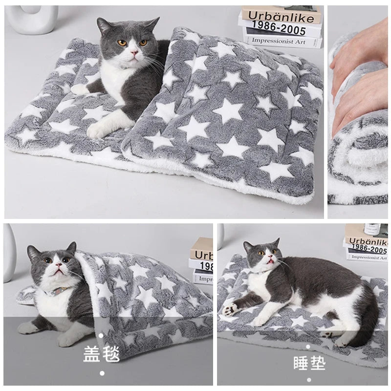 Flannel Pet Bed - Cozy Dog Cat Sleeping Mat  Cushion for All Sizes - ZOOMNSTORE