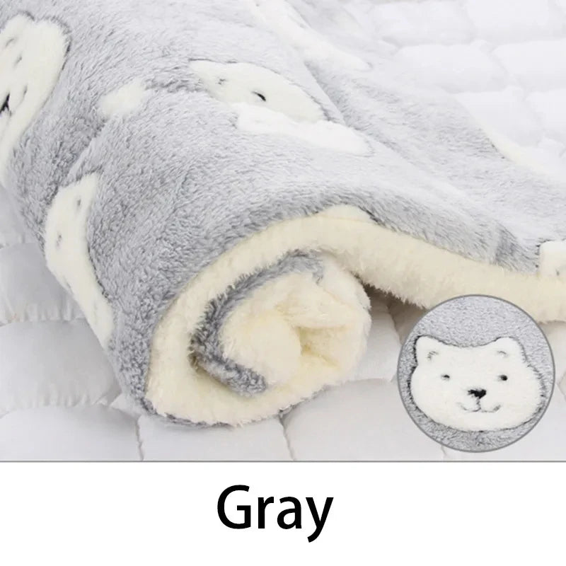 Flannel Pet Bed - Cozy Dog Cat Sleeping Mat  Cushion for All Sizes - ZOOMNSTORE