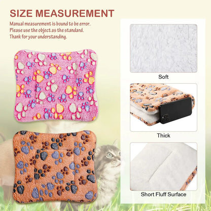 Flannel Pet Mat - Thick Dog Bed  Cat Blanket for Small  Large Pets - ZOOMNSTORE
