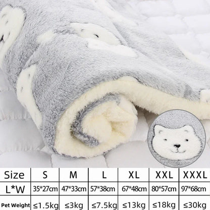 Flannel Pet Mat - Thick Dog Bed  Cat Blanket for Small  Large Pets - ZOOMNSTORE