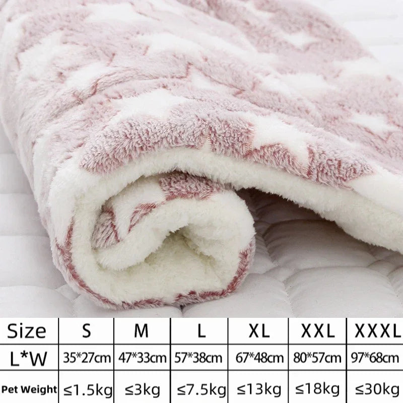 Flannel Pet Mat - Thick Dog Bed  Cat Blanket for Small  Large Pets - ZOOMNSTORE
