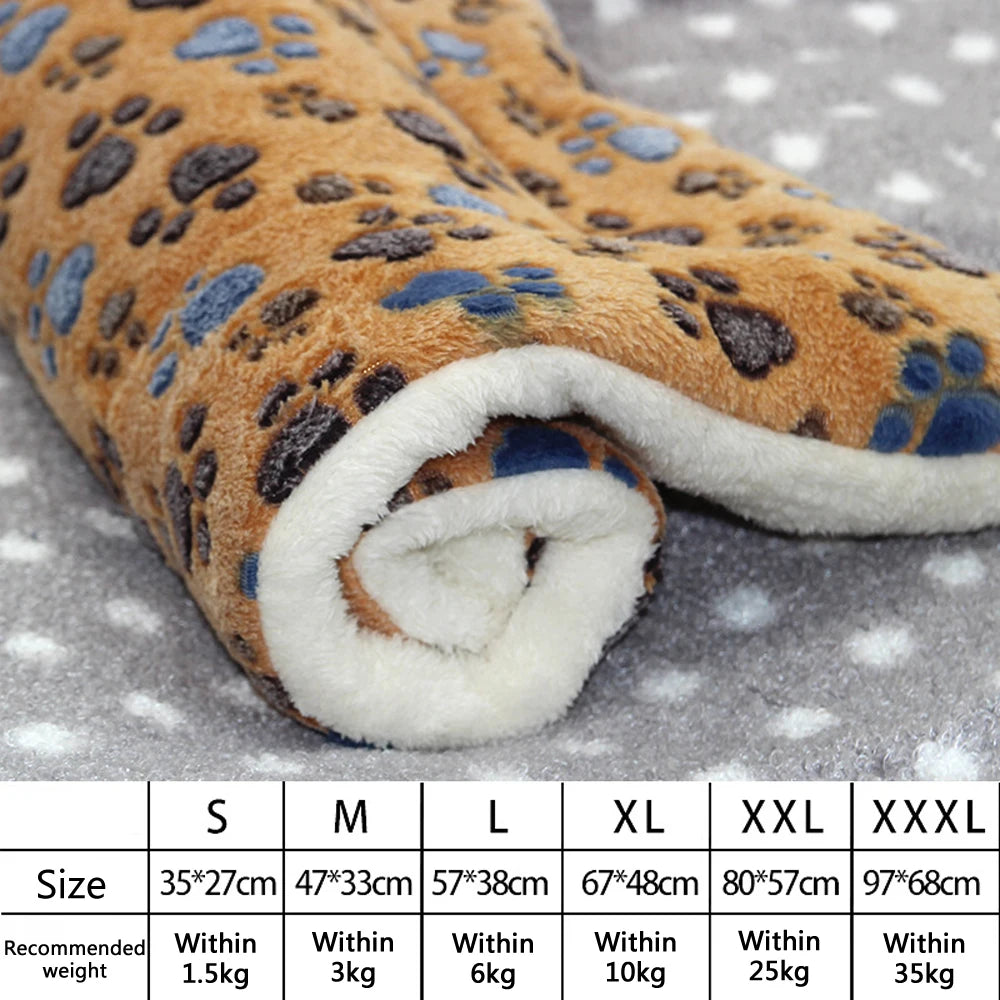 Flannel Pet Mat - Thick Dog Bed  Cat Blanket for Small  Large Pets - ZOOMNSTORE
