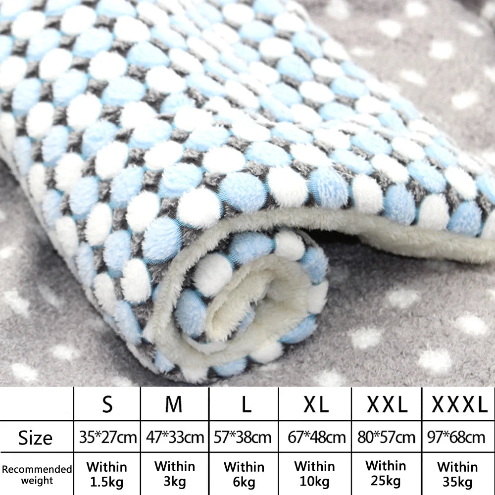 Flannel Pet Mat - Thick Dog Bed  Cat Blanket for Small  Large Pets - ZOOMNSTORE