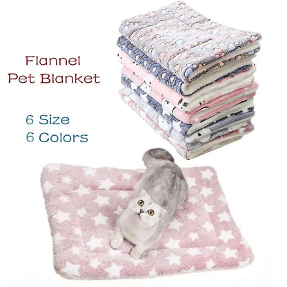 Flannel Pet Mat - Thick Dog Bed  Cat Blanket for Small  Large Pets - ZOOMNSTORE