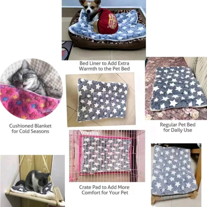 Flannel Pet Mat - Thick Dog Bed  Cat Blanket for Small  Large Pets - ZOOMNSTORE