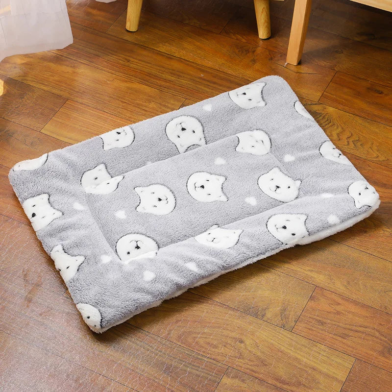 Flannel Pet Mat - Thick Dog Bed  Cat Blanket for Small  Large Pets - ZOOMNSTORE