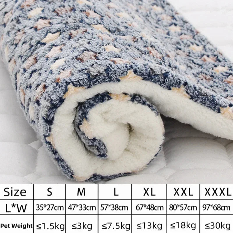 Flannel Pet Mat - Thick Dog Bed  Cat Blanket for Small  Large Pets - ZOOMNSTORE