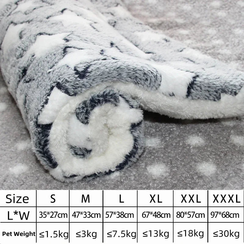Flannel Pet Mat - Thick Dog Bed  Cat Blanket for Small  Large Pets - ZOOMNSTORE