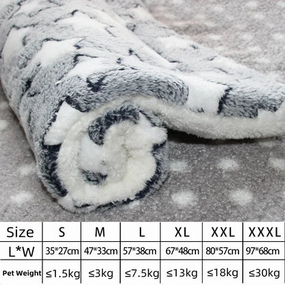 Flannel Pet Mat - Thick Dog Bed  Cat Blanket for Small  Large Pets - ZOOMNSTORE