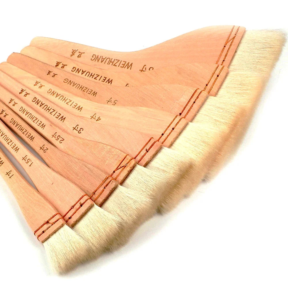 Flat Paddle Paint Brush - Long Handle 1-4 Inch for Oil  Acrylic Painting - ZOOMNSTORE