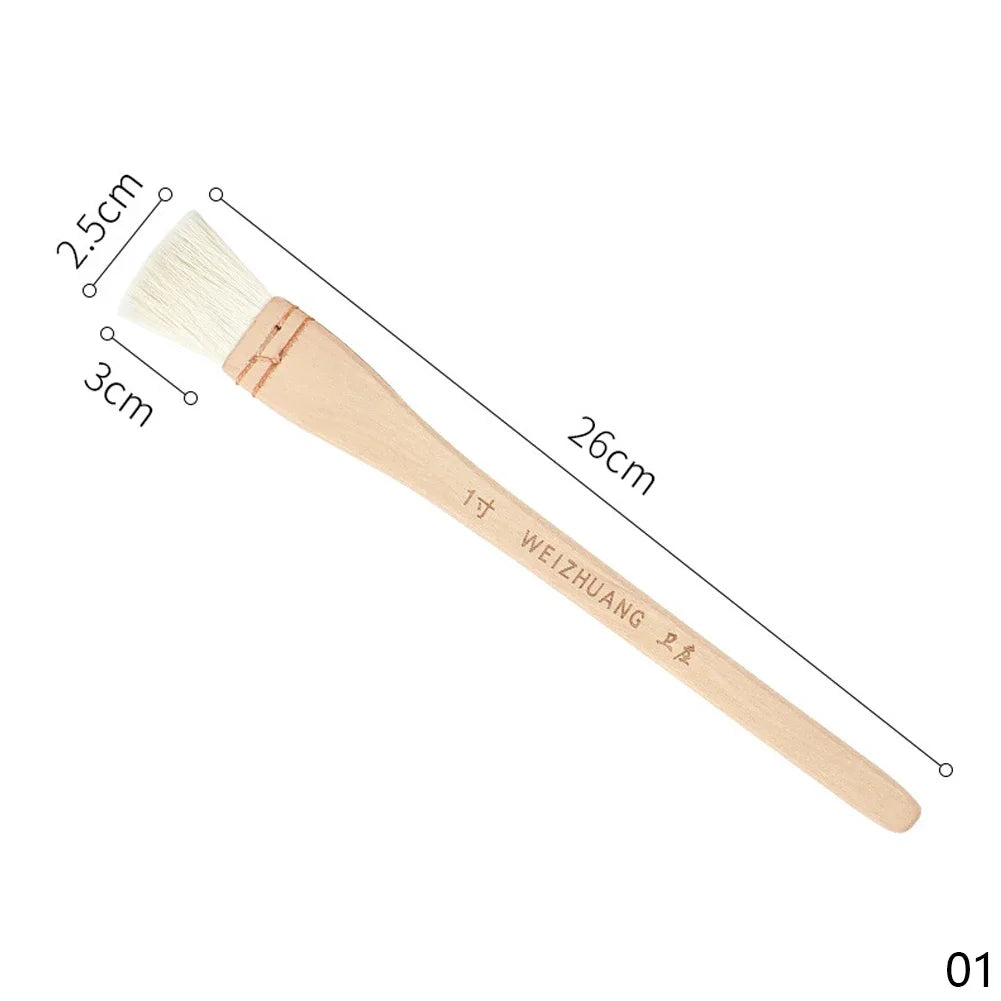 Flat Paddle Paint Brush - Long Handle 1-4 Inch for Oil  Acrylic Painting - ZOOMNSTORE