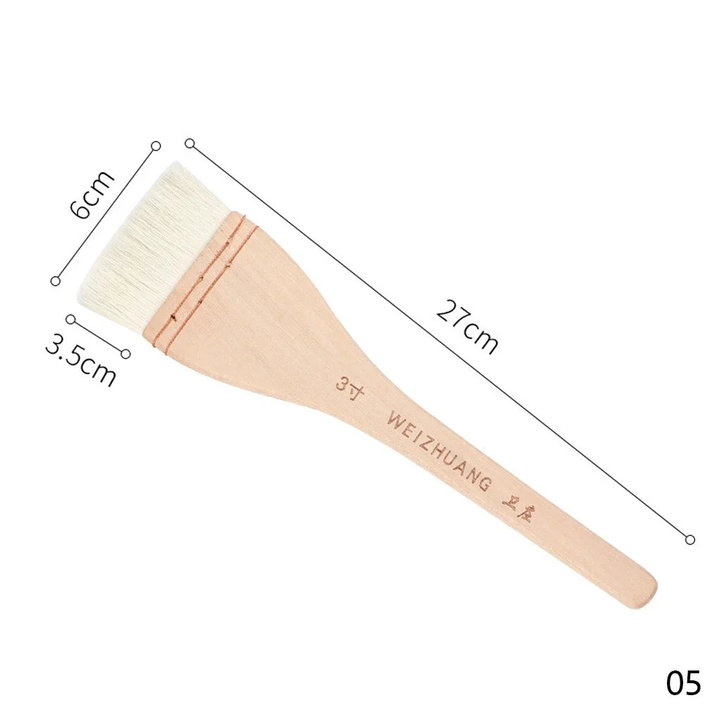 Flat Paddle Paint Brush - Long Handle 1-4 Inch for Oil  Acrylic Painting - ZOOMNSTORE