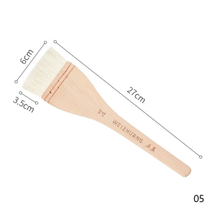 Flat Paddle Paint Brush - Long Handle 1-4 Inch for Oil  Acrylic Painting - ZOOMNSTORE