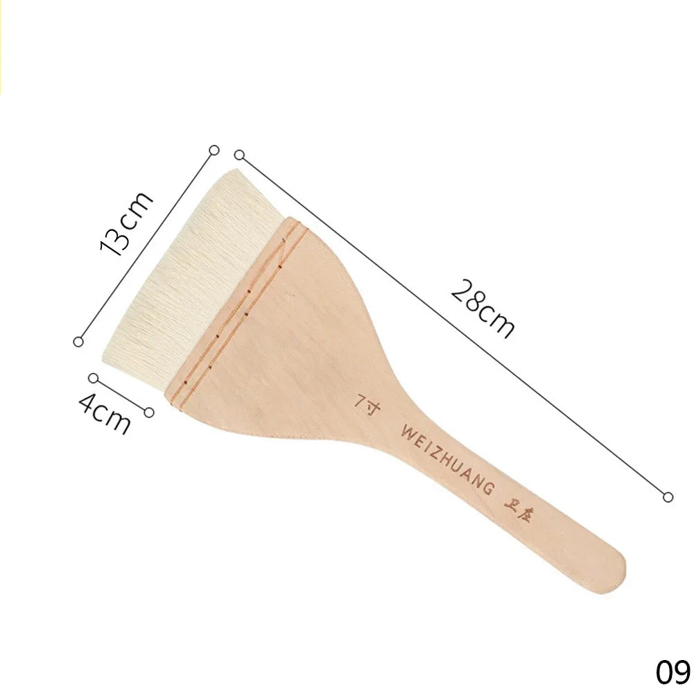 Flat Paddle Paint Brush - Long Handle 1-4 Inch for Oil  Acrylic Painting - ZOOMNSTORE