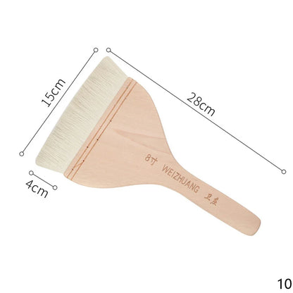 Flat Paddle Paint Brush - Long Handle 1-4 Inch for Oil  Acrylic Painting - ZOOMNSTORE