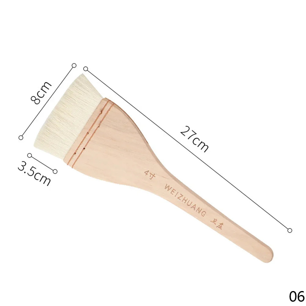 Flat Paddle Paint Brush - Long Handle 1-4 Inch for Oil  Acrylic Painting - ZOOMNSTORE