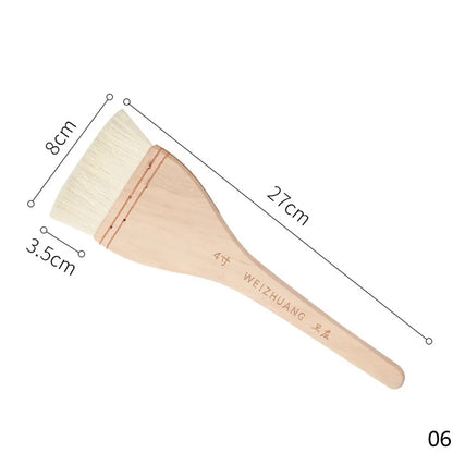 Flat Paddle Paint Brush - Long Handle 1-4 Inch for Oil  Acrylic Painting - ZOOMNSTORE