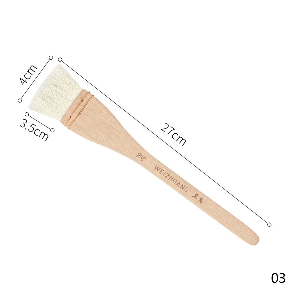 Flat Paddle Paint Brush - Long Handle 1-4 Inch for Oil  Acrylic Painting - ZOOMNSTORE