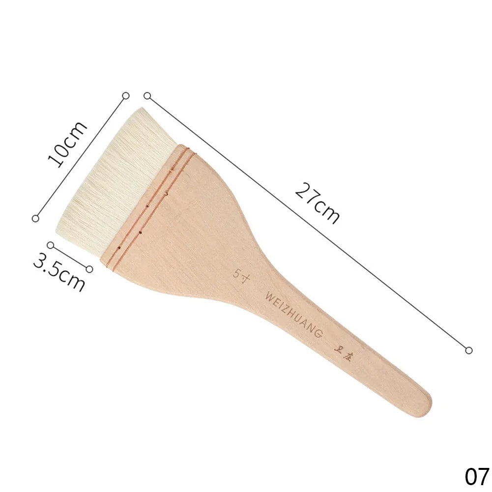 Flat Paddle Paint Brush - Long Handle 1-4 Inch for Oil  Acrylic Painting - ZOOMNSTORE