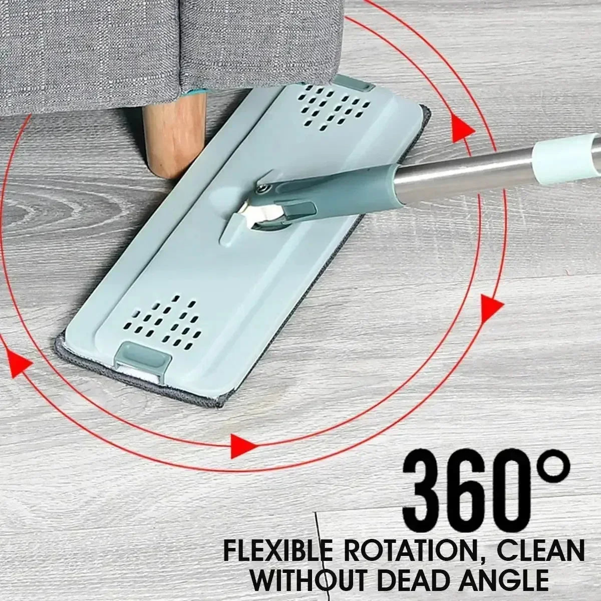 Flat Squeeze Mop with Bucket - Easy Wring Microfiber Floor Cleaner for Hardwood  Laminate - ZOOMNSTORE
